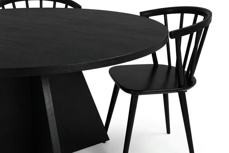 Vera Matgrupp runt 130 cm Svart med 6 Tyrö Matstolar - Svart - Products - Möbler - Bord & matgrupp - Matgrupp