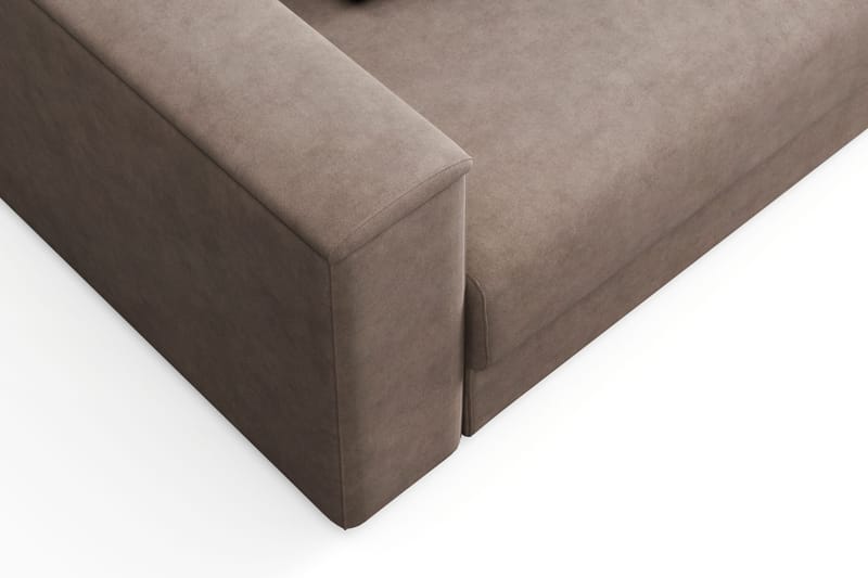 Bergen Extra djup 3-sits Bäddsoffa med Bäddmadrass i Latex och Tvättbar klädsel - Brun - Products - Möbler - Soffa - Bäddsoffa - 3 sits bäddsoffa