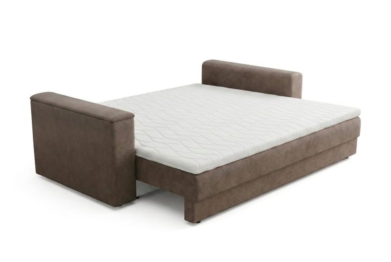 Bergen Extra djup 3-sits Bäddsoffa med Bäddmadrass i Latex och Tvättbar klädsel - Brun - Products - Möbler - Soffa - Bäddsoffa - 3 sits bäddsoffa