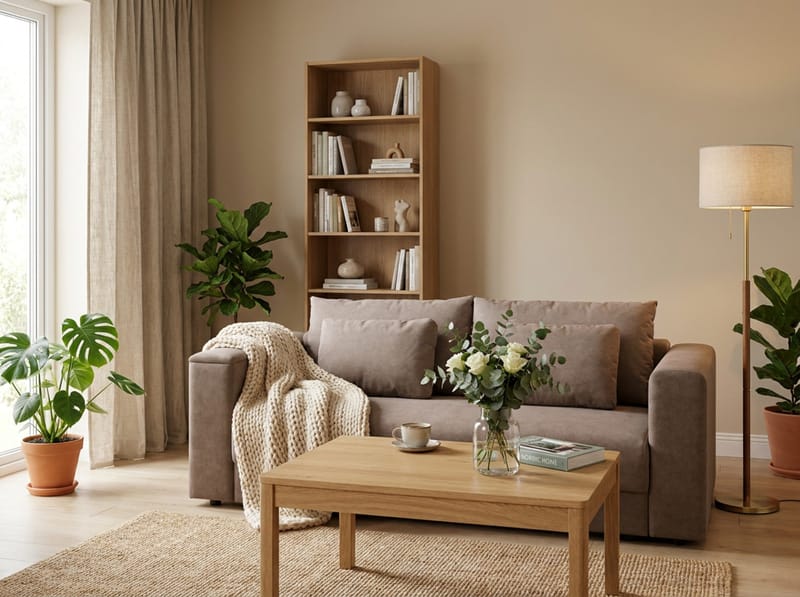 Bergen Extra djup 3-sits Bäddsoffa med Bäddmadrass i Latex och Tvättbar klädsel - Brun - Products - Möbler - Soffa - Bäddsoffa - 3 sits bäddsoffa