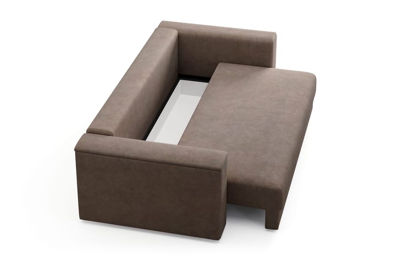 Bergen Extra djup 3-sits Bäddsoffa med Bäddmadrass i Latex och Tvättbar klädsel - Brun - Products - Möbler - Soffa - Bäddsoffa - 3 sits bäddsoffa