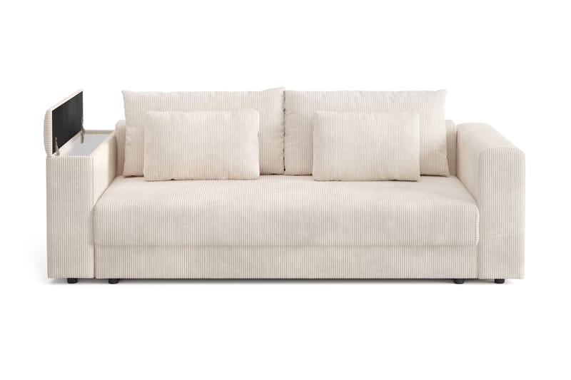 Bergen Extra djup 3-sits Bäddsoffa med Bäddmadrass i Polyesterskum Vändbar Sommar- & Vintersida och Tvättbar klädsel - Beige - Products - Möbler - Soffa - Bäddsoffa - 3 sits bäddsoffa
