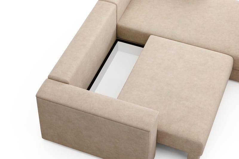 Bergen Extra djup 3-sits Bäddsoffa med Divan och Bäddmadrass i Latex och Tvättbar klädsel - Beige - Products - Möbler - Soffa - Bäddsoffa - Bäddsoffa divan