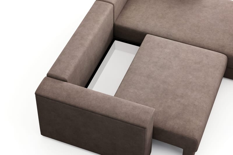 Bergen Extra djup 3-sits Bäddsoffa med Divan och Bäddmadrass i Polyesterskum och Tvättbar klädsel - Brun - Products - Möbler - Soffa - Bäddsoffa - Bäddsoffa divan
