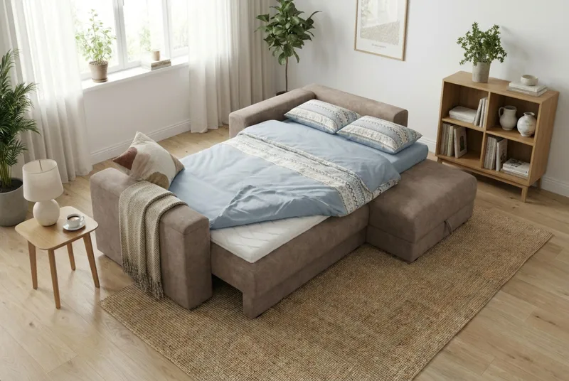 Bergen Extra djup 3-sits Bäddsoffa med Divan och Bäddmadrass i Polyesterskum och Tvättbar klädsel - Brun - Products - Möbler - Soffa - Bäddsoffa - Bäddsoffa divan