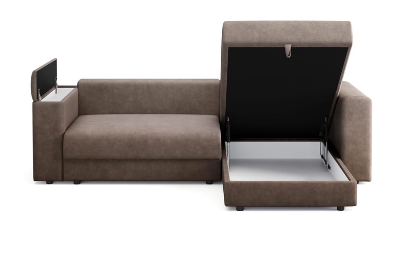 Bergen Extra djup 3-sits Bäddsoffa med Divan och Bäddmadrass i Polyesterskum och Tvättbar klädsel - Brun - Products - Möbler - Soffa - Bäddsoffa - Bäddsoffa divan