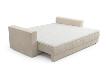 Bergen Extra djup Framåtbäddad 3-sits Bäddsoffa med Bäddmadrass i Polyesterskum och Tvättbar klädsel - Beige Manchester - Products - Möbler - Soffa - Bäddsoffa - 3 sits bäddsoffa