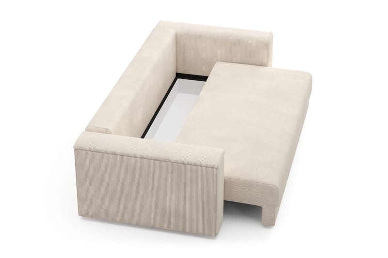 Bergen Extra djup Framåtbäddad 3-sits Bäddsoffa med Bäddmadrass i Polyesterskum och Tvättbar klädsel - Beige Manchester - Products - Möbler - Soffa - Bäddsoffa - 3 sits bäddsoffa