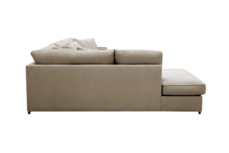 Rossita Lyx 4-sits Vänstervänd L-formad Extra Djup Schäslongsoffa i Tyg - Brun Tyg - Products - Möbler - Soffa - Divansoffa & schäslongsoffa - 4 sits soffa med divan