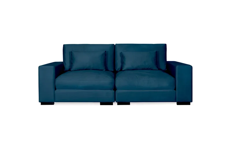 Dubai 2-sits soffa sammet Extra Djup, Blå