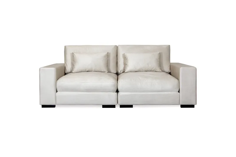 Dubai 2-sits soffa sammet Extra Djup, Vit