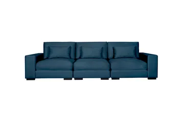 Dubai 3-sits soffa sammet Extra Djup, Blå