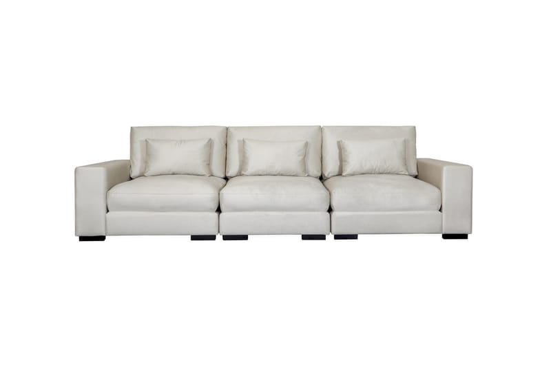 Dubai 3-sits soffa sammet Extra Djup, Vit