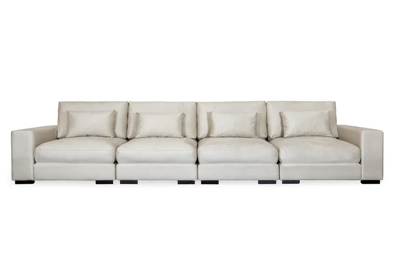 Dubai 4-sits soffa sammet Extra Djup, Vit