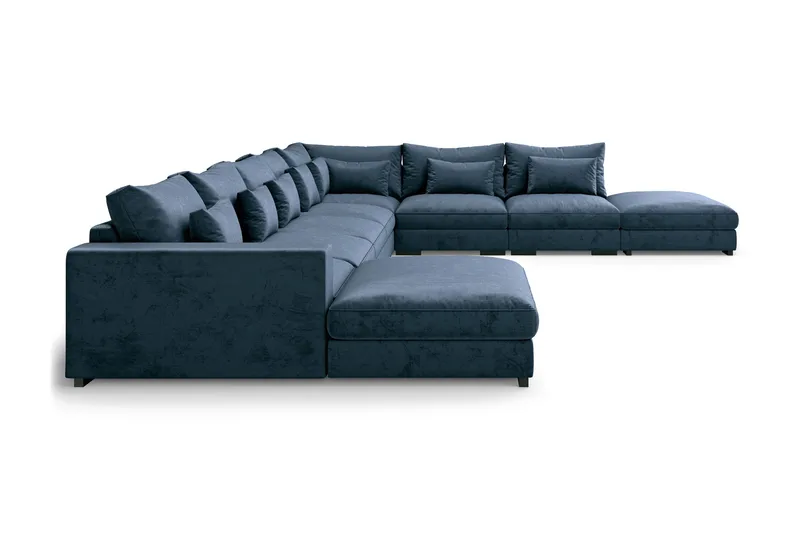 Dubai U-modulsoffa Large med Divan Vänster Sammet Extra Djup - Blå - Products - Möbler - Soffa - Modulsoffa - Komplett modulsoffa