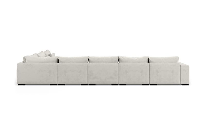 Dubai U-modulsoffa Large med Divan Vänster Sammet Extra Djup - Vit - Products - Möbler - Soffa - Modulsoffa - Komplett modulsoffa