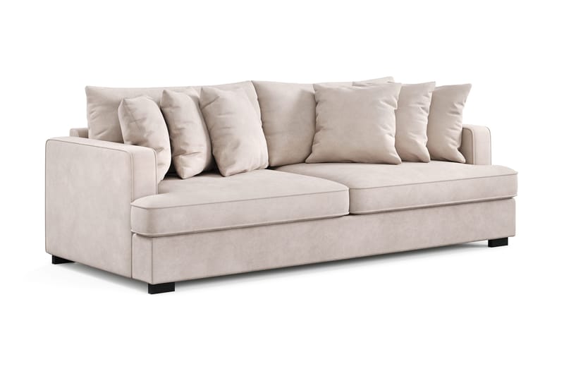 Rossita 4-sits Djup Sammetsoffa - Beige - Products - Möbler - Soffa - Sammetssoffa