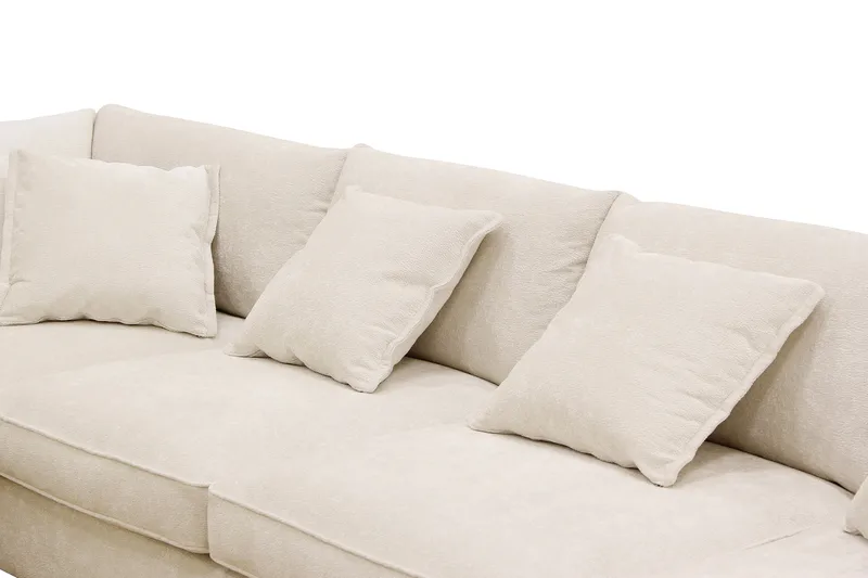 Rossita Lyx 5-sits Vänstervänd U-formad Extra djup Soffa med Divan och Schäslong i Chenille - Beige - Products - Möbler - Soffa - U-soffa