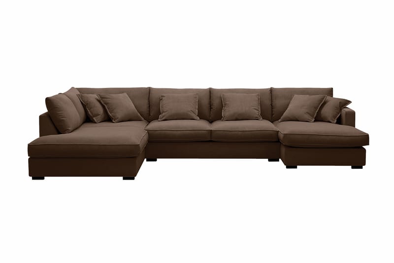 Rossita Lyx 5-sits Vänstervänd U-formad Extra djup Soffa med Divan och Schäslong i Manchester, Mörkbrun
