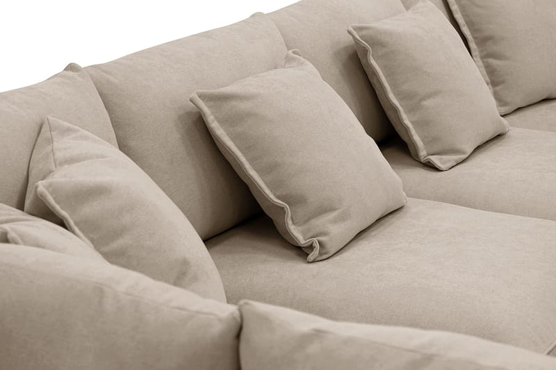 Rossita Lyx 5-sits Vänstervänd U-formad Extra djup Soffa med Divan och Schäslong i Tyg - Brun - Products - Möbler - Soffa - U-soffa