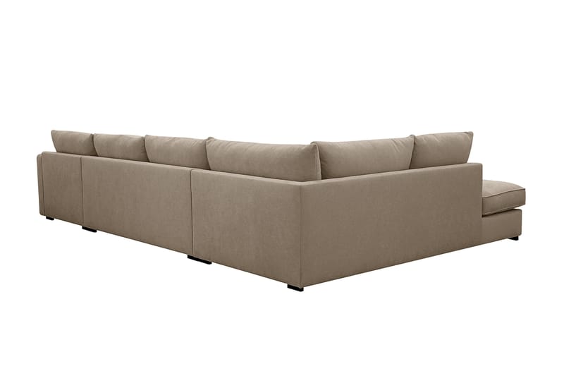 Rossita Lyx 5-sits Vänstervänd U-formad Extra djup Soffa med Divan och Schäslong i Tyg - Brun - Products - Möbler - Soffa - U-soffa