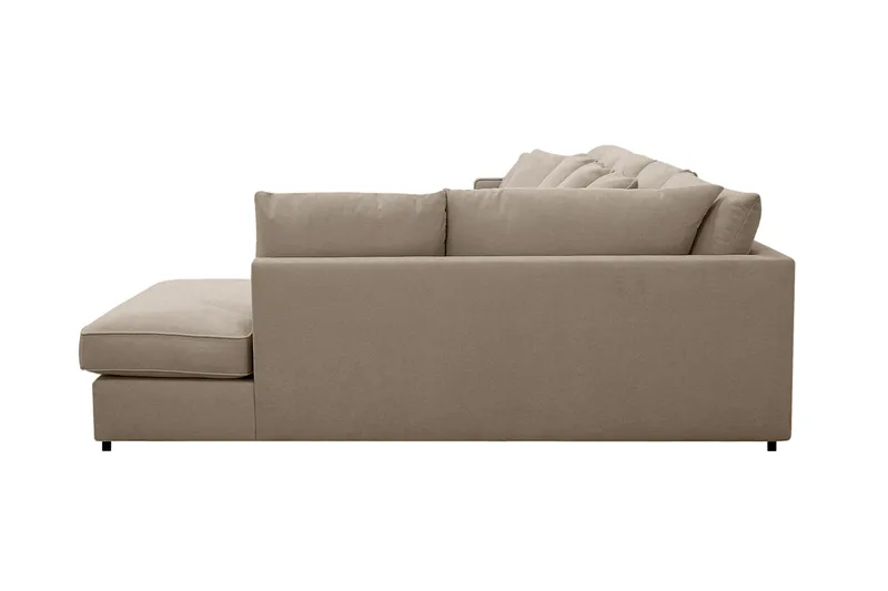 Rossita Lyx 6-sits Högervänd U-formad Extra djup Soffa med Divan och Schäslong i Tyg - Brun - Products - Möbler - Soffa - U-soffa
