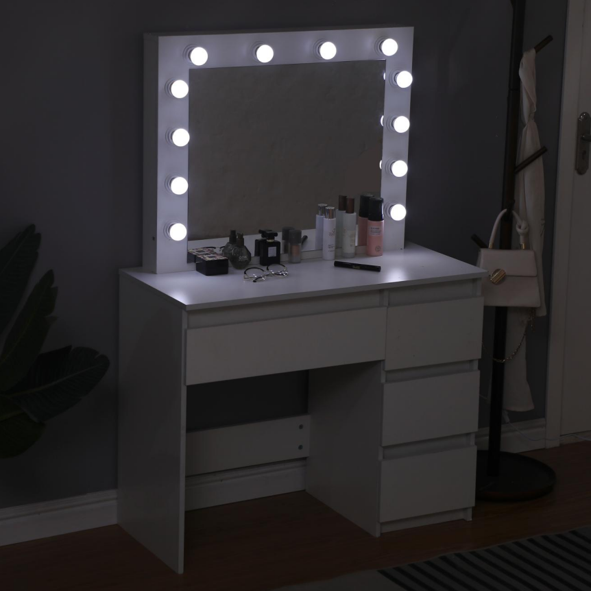 Giselle sminkbord med spegel och LED-belysning Giselle sminkbord med spegel och LED-belysning