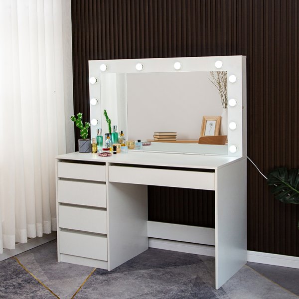 Facada sminkbord med spegel och belysning