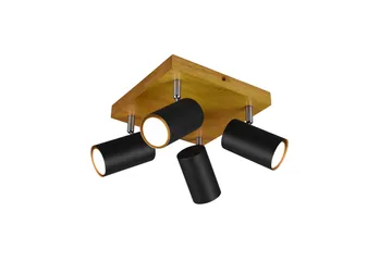 Marley spot 4L GU10 mattsvart/ trä - Matt svart/Natur - Products - Belysning - Lampor & belysning inomhus - Hall lampa