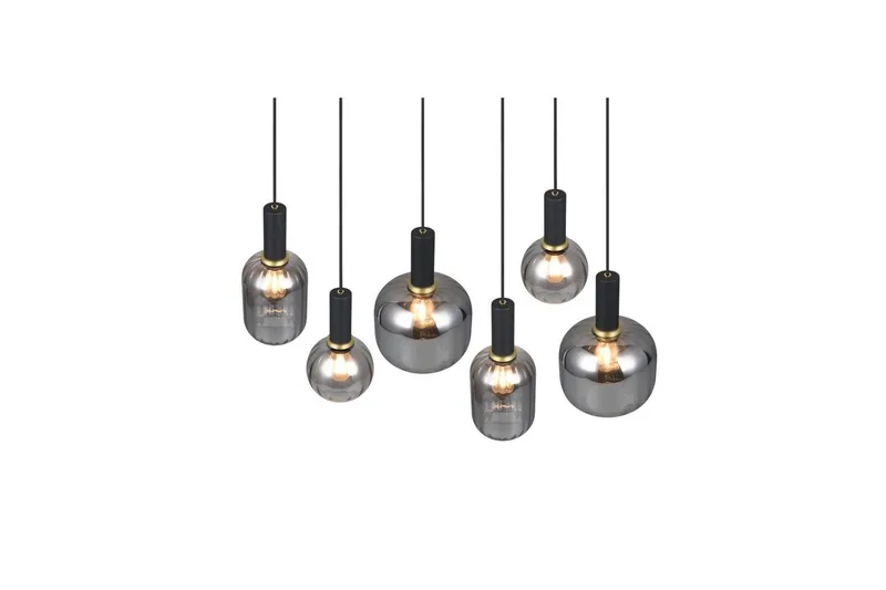 Pendel TRIO Diva 6-del, Mattsvart/kromad - 6-del, Mattsvart/kromad - Products - Belysning - Lampor & belysning inomhus - Taklampa & takbelysning - Kökslampa & taklampa kök