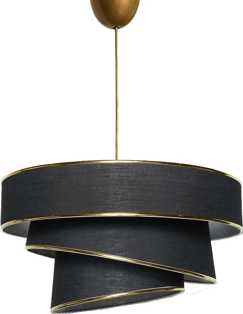 Taklampa Couper 40 cm, Svart/guld