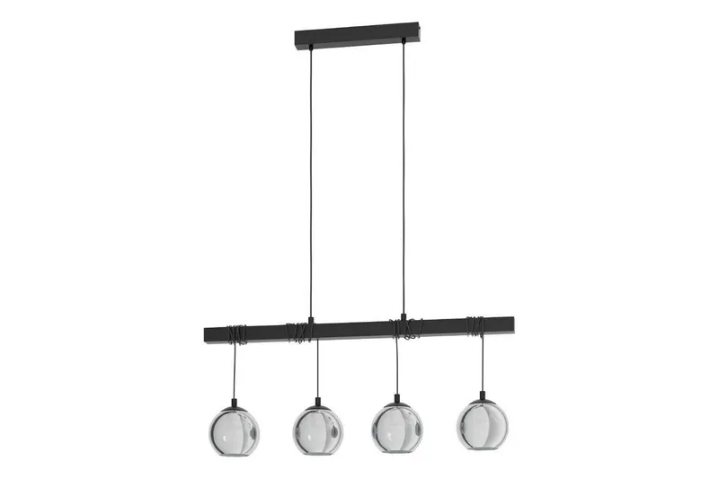 Takpendel Eglo Argallo Svart/Transparent med 4 Lampor
