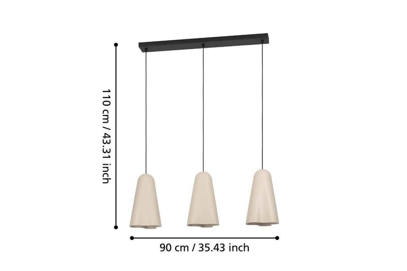 Takpendel Eglo Tolleric Sand/Svart med 3 Lampor - Products - Belysning - Lampor & belysning inomhus - Taklampa & takbelysning - Pendellampa & hänglampa