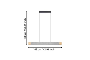 Takpendel Eglo Vallelado Avlång Svart/Grå Trä - Products - Belysning - Lampor & belysning inomhus - Taklampa & takbelysning - Pendellampa & hänglampa