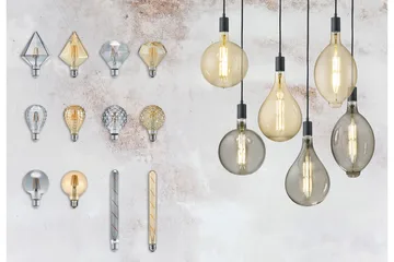 LK LED E27 filament globe 6W 420lm 2700K brun - Vit - Products - Belysning - Glödlampor & ljuskällor - LED belysning - LED lampa - Koltrådslampa & glödtrådslampa