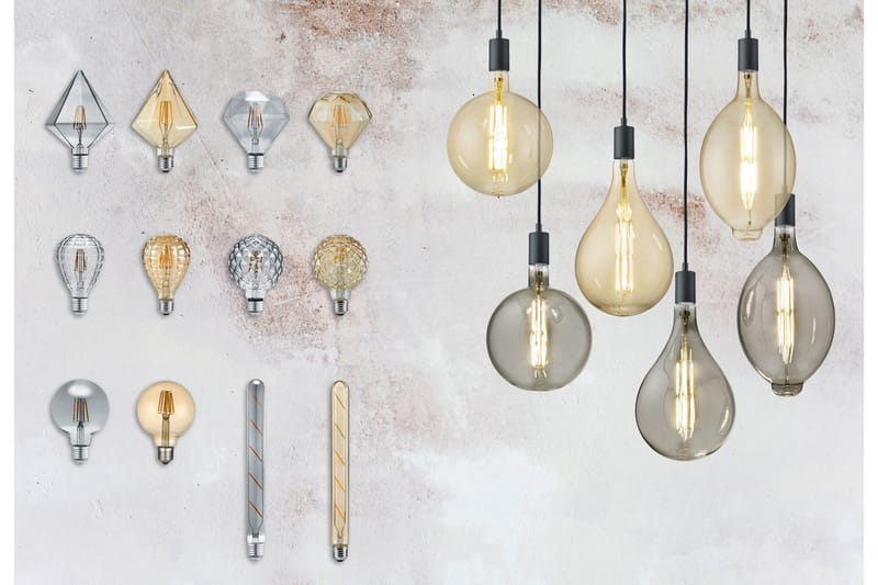 LK LED E27 filament globe 6W 420lm 2700K brun - Vit - Products - Belysning - Glödlampor & ljuskällor - LED belysning - LED lampa - Koltrådslampa & glödtrådslampa