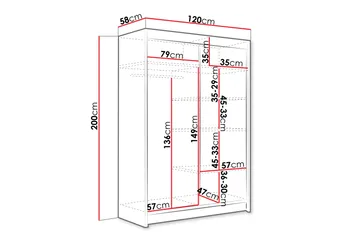 Estella Garderob med Spegel 120x200 cm - Vit - Products - Förvaring - Garderober & garderobssystem