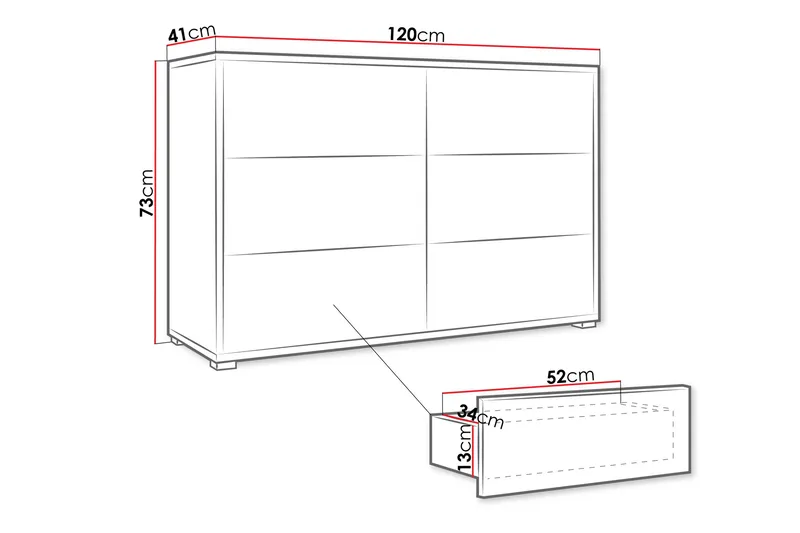 Agawal Byrå 120 cm - Beige - Products - Förvaring - Förvaringsmöbler - Byrå