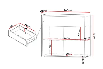 Agawal Byrå 100 cm - Beige - Products - Förvaring - Förvaringsmöbler - Byrå - Hallbyrå