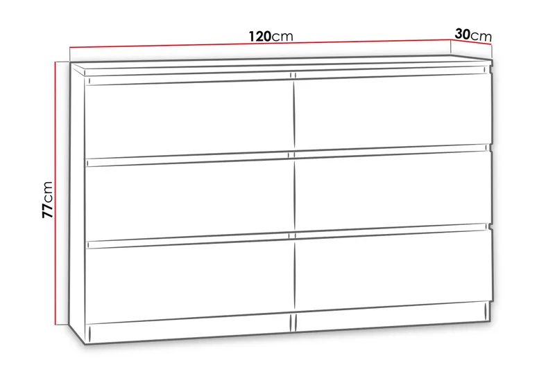 Malwa Byrå 120x30x77 cm - Svart - Products - Förvaring - Förvaringsmöbler - Byrå - Hallbyrå