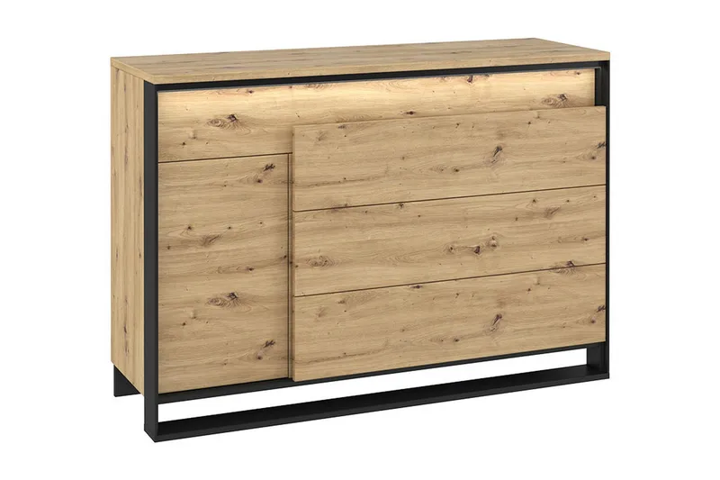 Quant Byrå 41x130 cm, Ek/Svart