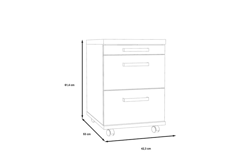 Talebi Hurts med Lås 53x42 cm - Brun/Vit - Products - Förvaring - Förvaringsmöbler - Byrå - Hurts
