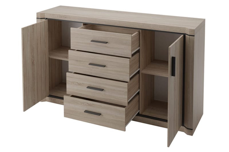 Dallas Skänk 157x43,5x91 cm LED-belysning - Beige/Grå - Products - Förvaring - Förvaringsmöbler - Sideboard & skänk