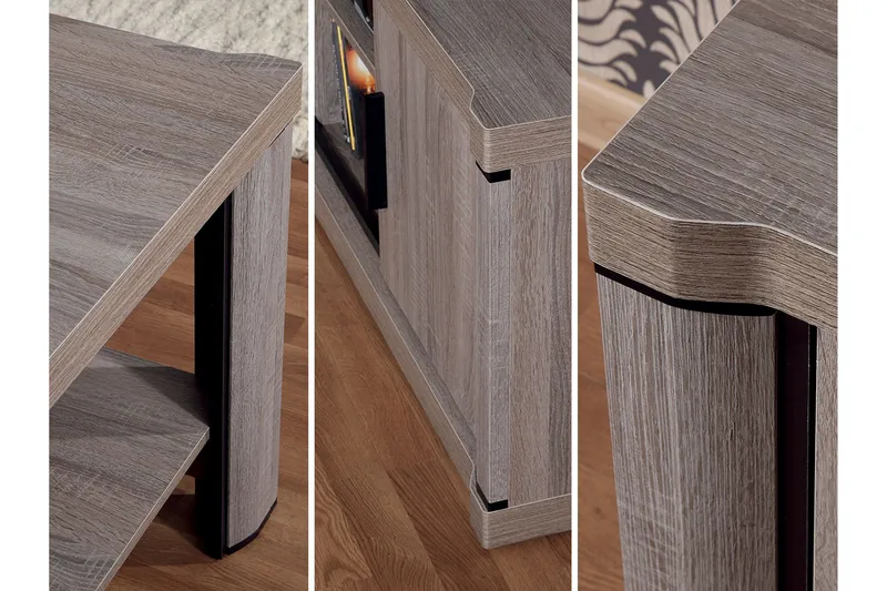 Dallas Vardagsrumsset LED-belysning - Ek - Products - Förvaring - Förvaringsmöbler - Möbelset för vardagsrum