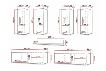 Dunvegan Möbelset För Vardagsrum Black - Products - Förvaring - Förvaringsmöbler - Möbelset för vardagsrum