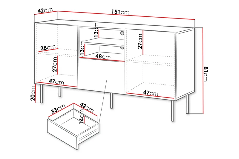 Hammarstrand Byrå 151 cm - Valnöt - Products - Förvaring - Förvaringsmöbler - Byrå