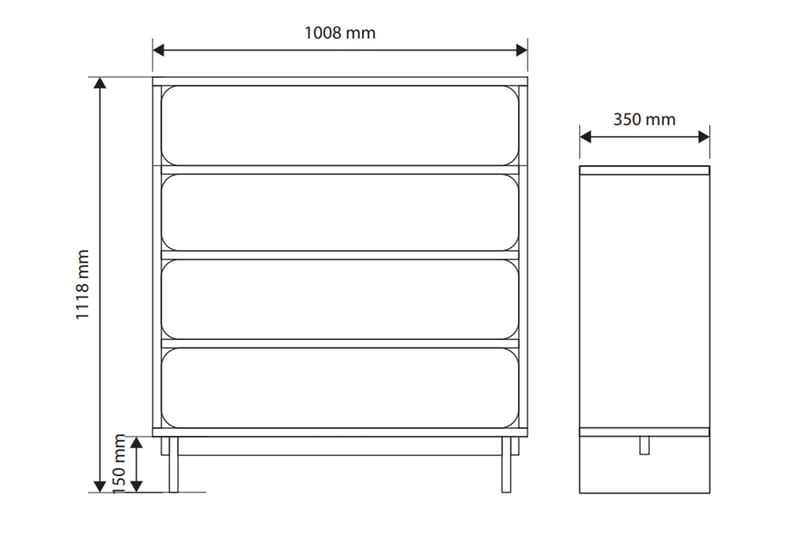 Marinport Byrå 101 cm - Beige - Products - Förvaring - Förvaringsmöbler - Byrå