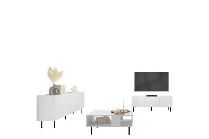 Munkedal Möbelset För Vardagsrum, Vit