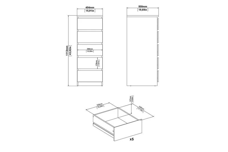 Salomns Byrå 111,3 cm - Svart - Products - Förvaring - Förvaringsmöbler - Byrå