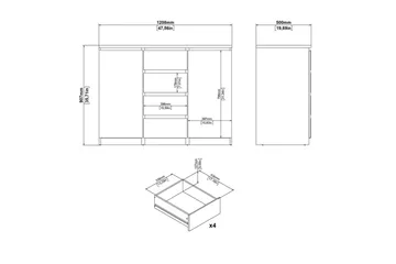 Salomns Skänk 120,8 cm - Vit - Products - Förvaring - Förvaringsmöbler - Sideboard & skänk